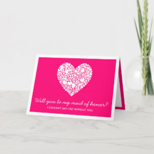 Bent u mijn dienstmeisje? Roze Kaart van het hart