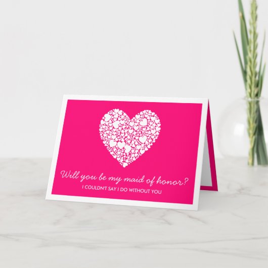 Bent u mijn dienstmeisje? Roze Kaart van het hart (Voorkant)
