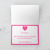 Bent u mijn dienstmeisje? Roze Kaart van het hart (Binnen)