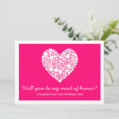 Bent u mijn dienstmeisje? Roze Kaart van het hart (Staand voorkant)