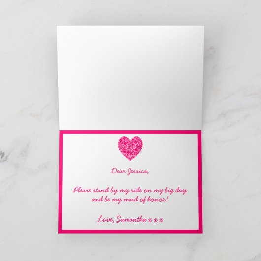 Bent u mijn dienstmeisje? Roze Kaart van het hart (Binnen)