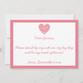 Bent u mijn dienstmeisje? Roze Kaart van het hart (Achterkant)