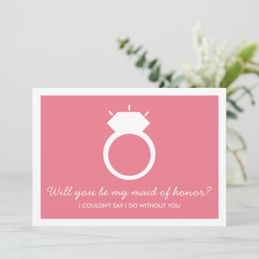 Bent u mijn dienstmeisje? Roze Ring Kaart (Staand voorkant)