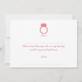 Bent u mijn dienstmeisje? Roze Ring Kaart (Achterkant)