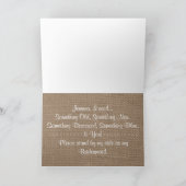 Bent u mijn dienstmeisje? Rustic Burlap & Lace (Binnen)