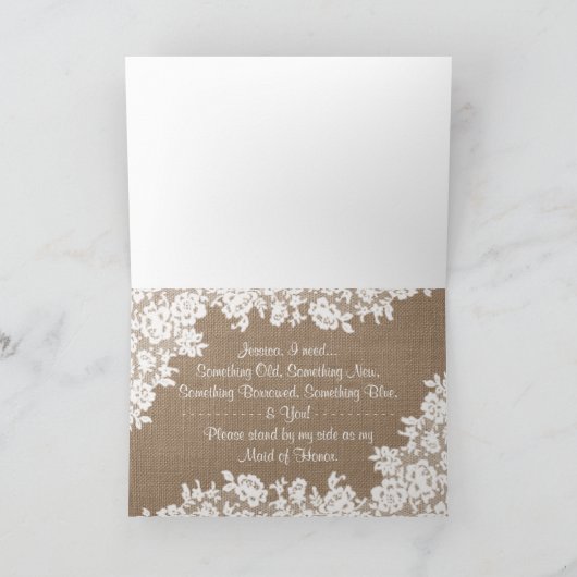 Bent u mijn dienstmeisje? Rustic Burlap & Lace (Binnen)