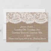 Bent u mijn dienstmeisje? Rustic Burlap & Lace Kaart (Achterkant)