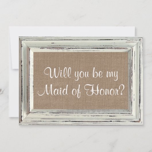 Bent u mijn dienstmeisje? Rustisch wit Lijst Kaart (Voorkant)