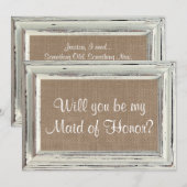 Bent u mijn dienstmeisje? Rustisch wit Lijst Kaart (Voorkant / Achterkant)