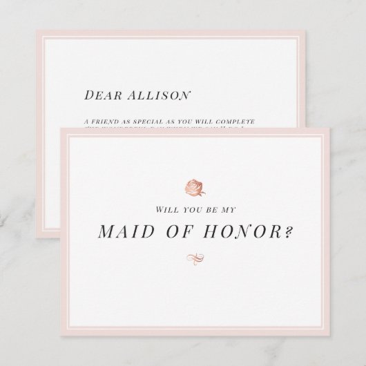 Bent u mijn dienstmeisje van eerflorale minimalist kaart (Voorkant / Achterkant)