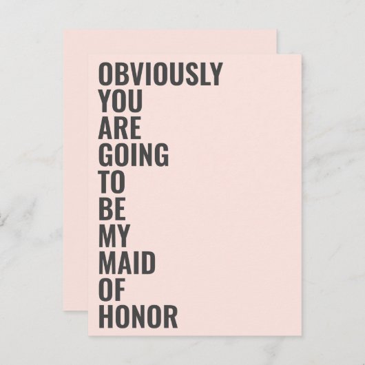 Bent u mijn dienstmeisje van eerlijkheid die duide uitnodiging briefkaart (Voorkant / Achterkant)