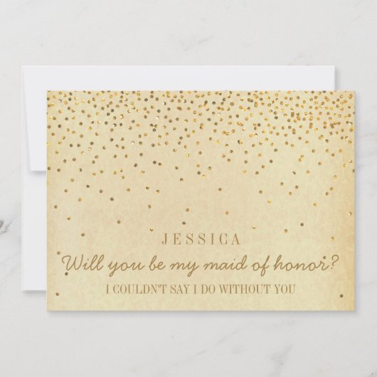 Bent u mijn dienstmeisje van eervolle  goudConfett Kaart (Voorkant)