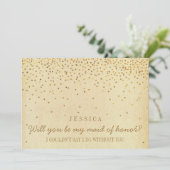 Bent u mijn dienstmeisje van eervolle  goudConfett Kaart (Staand voorkant)