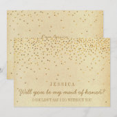 Bent u mijn dienstmeisje van eervolle  goudConfett Kaart (Voorkant / Achterkant)