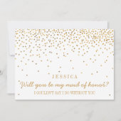 Bent u mijn dienstmeisje van eervolle  goudConfett Kaart (Voorkant)