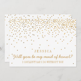 Bent u mijn dienstmeisje van eervolle goudConfett Kaart