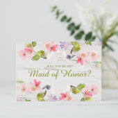 Bent u mijn dienstmeisje van erge roze Florals? (Staand voorkant)