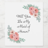 Bent u mijn dienstmeisje van het eerbetoon? Roze F Wijn Etiket (Enkel label)