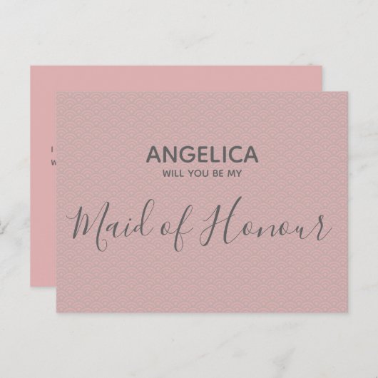 Bent u mijn dienstmeisje van het Roze Patroon? Uitnodiging Briefkaart (Voorkant / Achterkant)