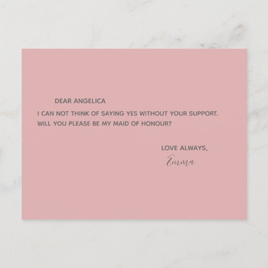 Bent u mijn dienstmeisje van het Roze Patroon? Uitnodiging Briefkaart (Achterkant)