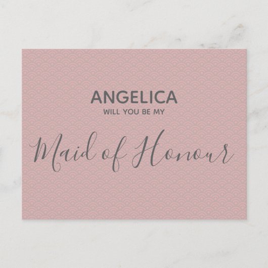 Bent u mijn dienstmeisje van het  Roze Patroon? Uitnodiging Briefkaart (Voorkant)