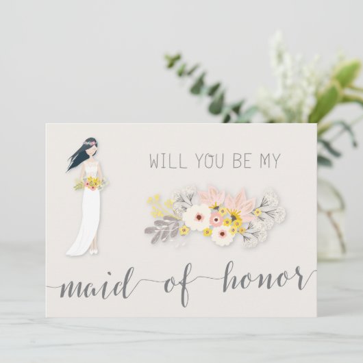 Bent u mijn dienstmeisje van Kaart Girl Black Hair (Staand voorkant)