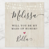 Bent u mijn dienstmeisje? wijn etiket (Enkel label)