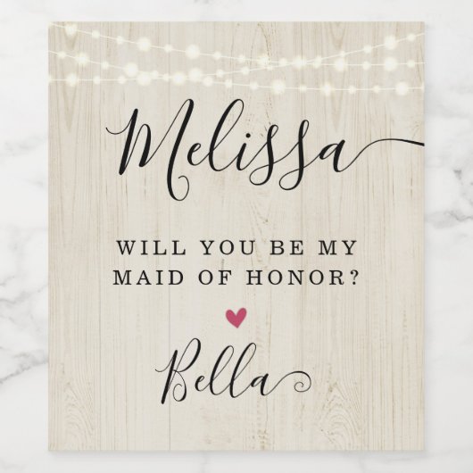 Bent u mijn dienstmeisje? wijn etiket (Enkel label)