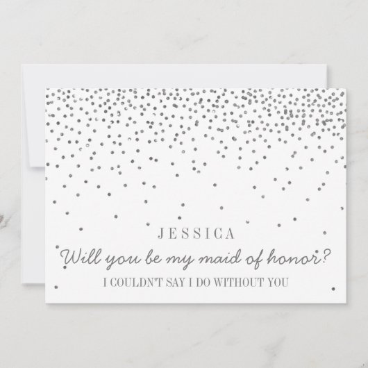 Bent u mijn dienstmeisje? ZilverConfetti Kaart (Voorkant)