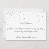 Bent u mijn dienstmeisje? ZilverConfetti Kaart (Achterkant)