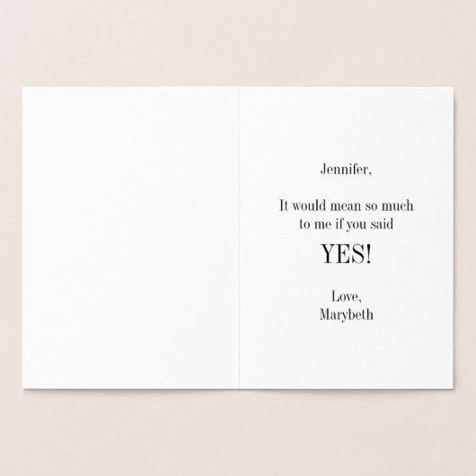 Bent u mijn dochter van een eersterangs goudolieka folie kaarten (Binnen)