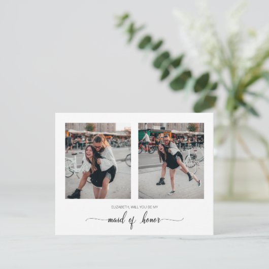 Bent u mijn dochter van eerbetoon twee fotokaarten bedankkaart (Staand voorkant)