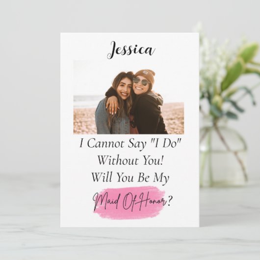 Bent u mijn dochter van het eervolle voorstel foto feestdagenkaart (Staand voorkant)