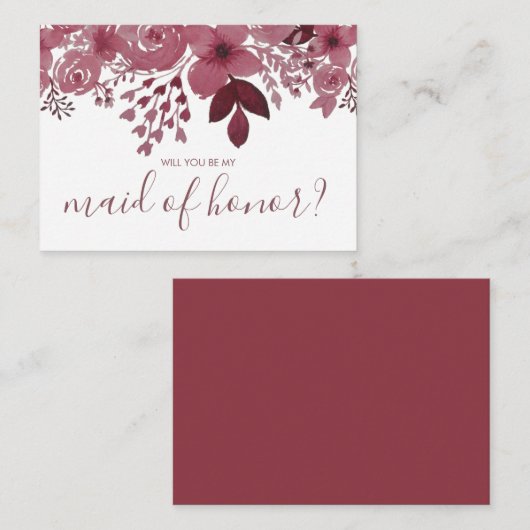 Bent u mijn eerwaarde Burgundy Floral? Informatiekaartje (Voorkant / Achterkant)