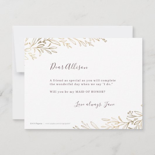 Bent u mijn eerwaarde Gilded gold botanical? Kaart (Achterkant)