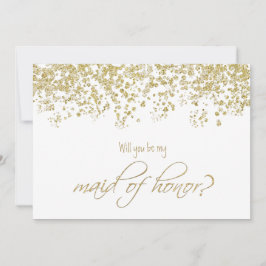 Bent u mijn eerwemiddel? Gold Confetti Kaart