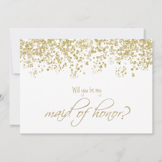 Bent u mijn eerwemiddel? Gold Confetti Kaart (Voorkant)