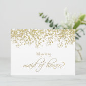 Bent u mijn eerwemiddel? Gold Confetti Kaart (Staand voorkant)