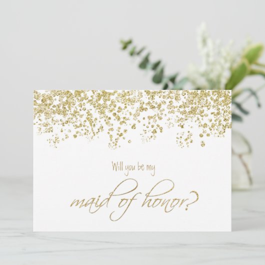 Bent u mijn eerwemiddel? Gold Confetti Kaart (Staand voorkant)