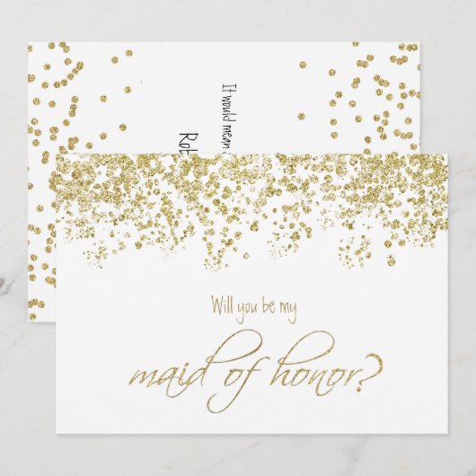 Bent u mijn eerwemiddel? Gold Confetti Kaart (Voorkant / Achterkant)