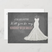 Bent u mijn geachte Bridesmaid? | Bridesmaid Kaart (Voorkant / Achterkant)