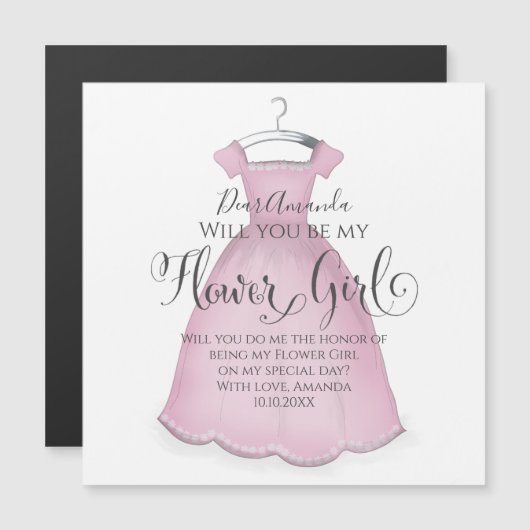 Bent u mijn gepersonaliseerde Bloemenmeisje-voorst (Voorkant / Achterkant)