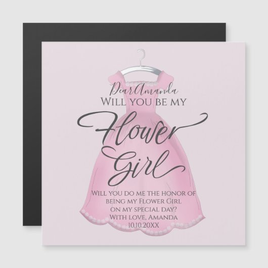 Bent u mijn gepersonaliseerde Bloemenmeisje-voorst (Voorkant / Achterkant)