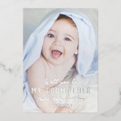 Bent u mijn Godmoeder Classy persoonlijke foto? Folie Feestdagenkaart (Voorkant)