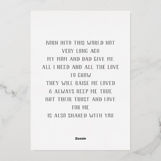 Bent u mijn Godmoeder Classy persoonlijke foto? Folie Feestdagenkaart (Achterkant)