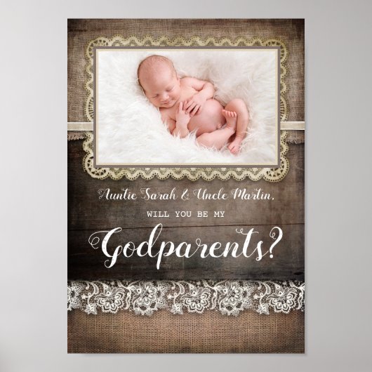 Bent u mijn Godouders - Rustic Photo Gift? Poster (Voorkant)
