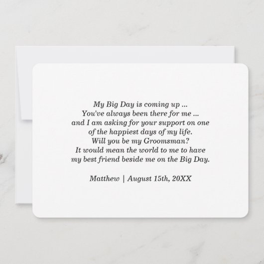 Bent u mijn Groomsman? Aangepaste uitnodigingen (Achterkant)