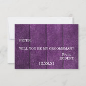 Bent u mijn Groomsman? Achtergrond van hout Kaart (Achterkant)