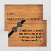 Bent u mijn Groomsman? Achtergrond van hout Kaart (Voorkant / Achterkant)
