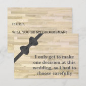 Bent u mijn Groomsman? Achtergrond van hout Kaart (Voorkant / Achterkant)